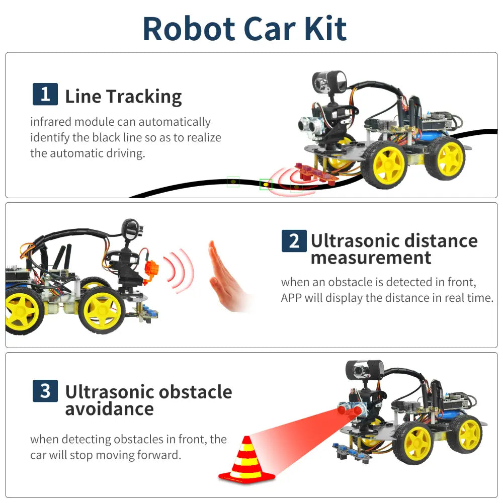 XiaoR GEEK XR-UNO R3 6-channel infrared sensor Video Wireless RC Programmable Smart Robot Car for Arduino