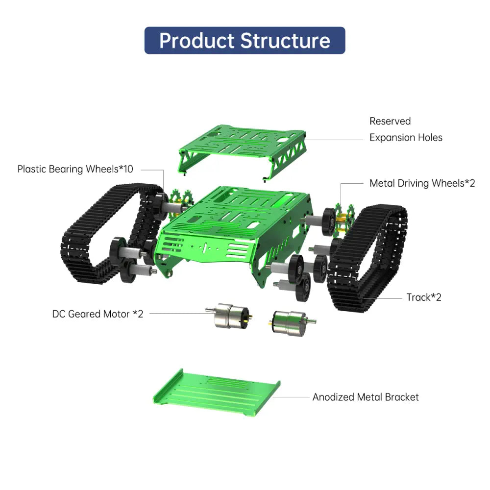 Hiwonder Tank Car Chassis Kit Shock Absorbing Robot with DC Geared ...