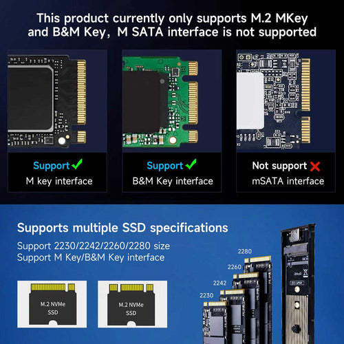 M.2 SSD Enclosure Support NVMe protocol and M Key/B&amp;M Key interface