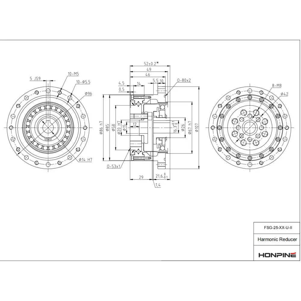 Motor Direct Flange Harmonic Drive Reducer Gearbox