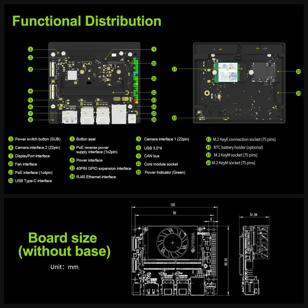 Jetson Orin NX Developer Kit 8GB RAM Super Version with NVIDIA Core Module for ROS AI Deep Learning--Dev kit without SSD