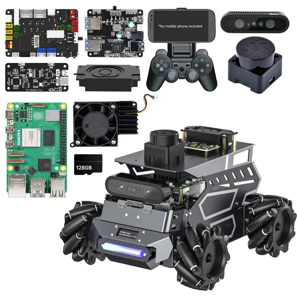 ROSMASTER M3 AI Large Model ROS2 Robot Kit-Standard Version With RPi 8GB Board