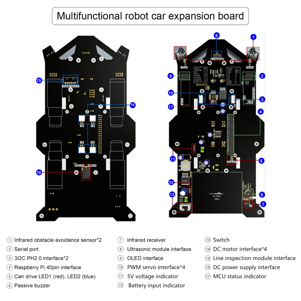 Yahboom Raspbot AI Vision Robot Car with FPV camera for Raspberry Pi 5(With Raspberry Pi 5 4G Board)