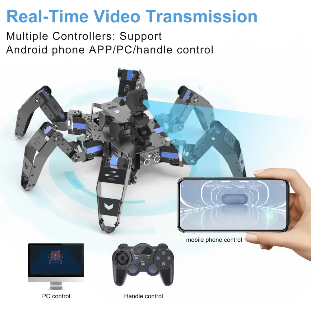 XR-R1 Artificial Intelligence Hexapod Bionic Robot Kit for Raspberry Pi 4B programming