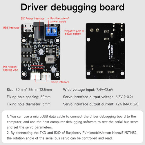 Yahboom Serial Bus Smart Servo Driver Bebugging Board for Robotic Arms RC Car