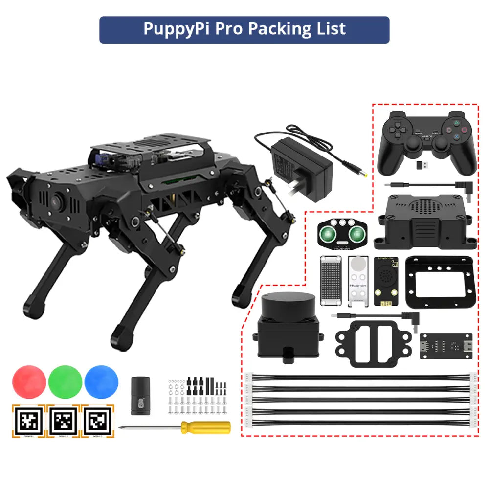 PUPPY インテリジェントロボット Hiwonder PuppyPi Quadruped Robot with AI Vision Powered by RPi ROS
