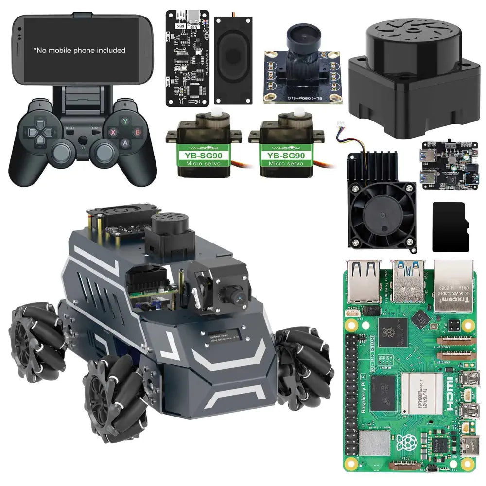 ROSMASTER M1 AI Large Model ROS2 Robot with Mecanum Wheel--Standard with RaspberryPi 5 8G