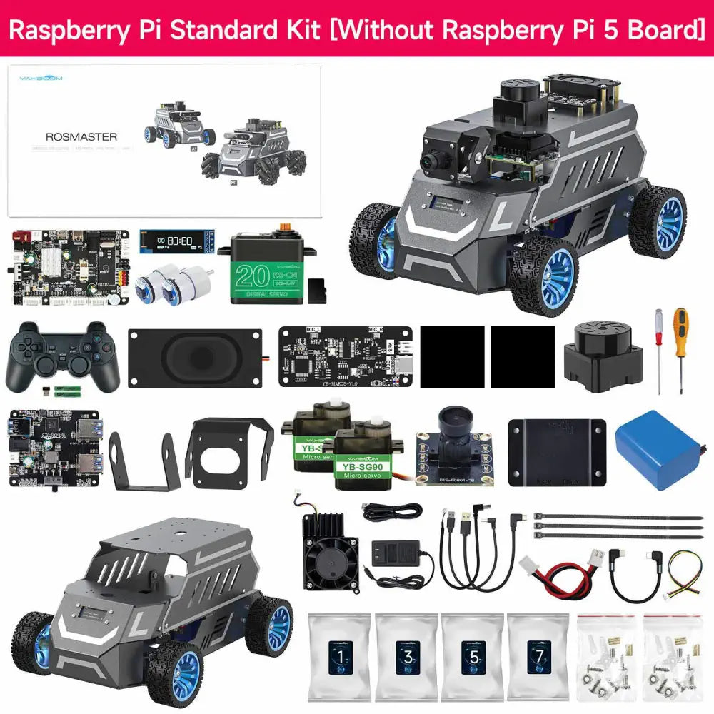 ROSMASTER A1 AI Large Model ROS2 Robot with Ackerman steering chassis-Standard-without RPi 5 8G