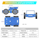 Smart Robot Car Chassis, DIY Car Chassis Kit with 4WD and 4 TT Motor, DIY Toy for STEM Education (Blue), Gifts for Boys, Education Project