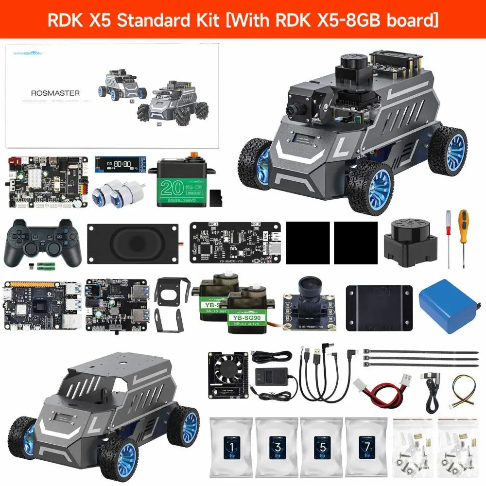 ROSMASTER A1 AI Large Model ROS2 Robot with Ackerman steering chassis-Standard with RDK 8GB