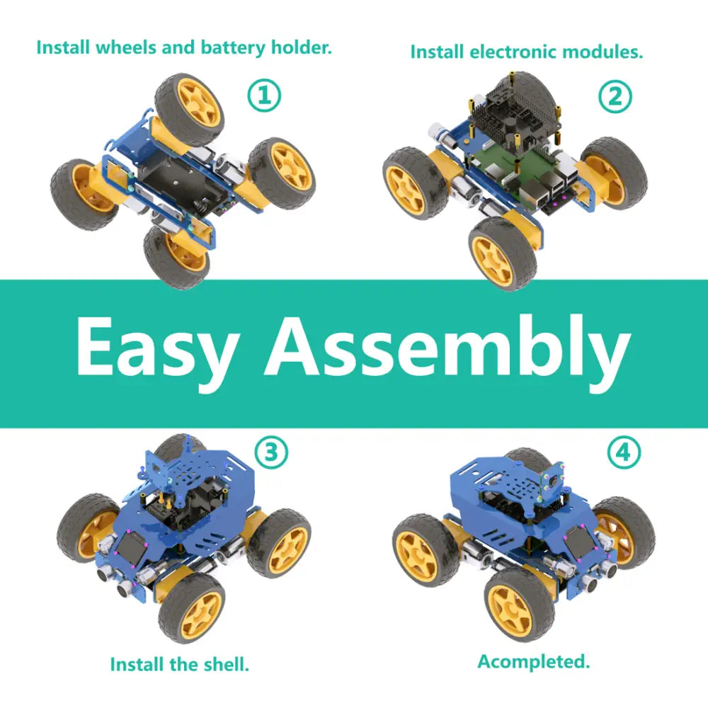 Adeept Alter All-in-One Raspberry Pi Smart Robot Car Kit w/ Display, Tracking