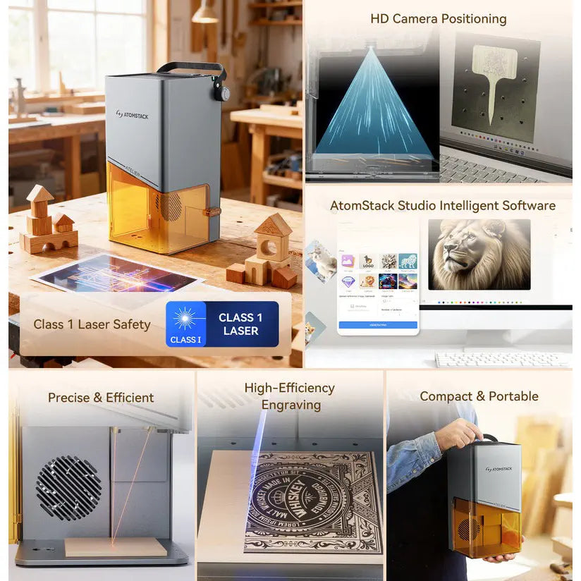 AtomStack Atelier AI Diode Laser Engraver w/ Built-in Camera