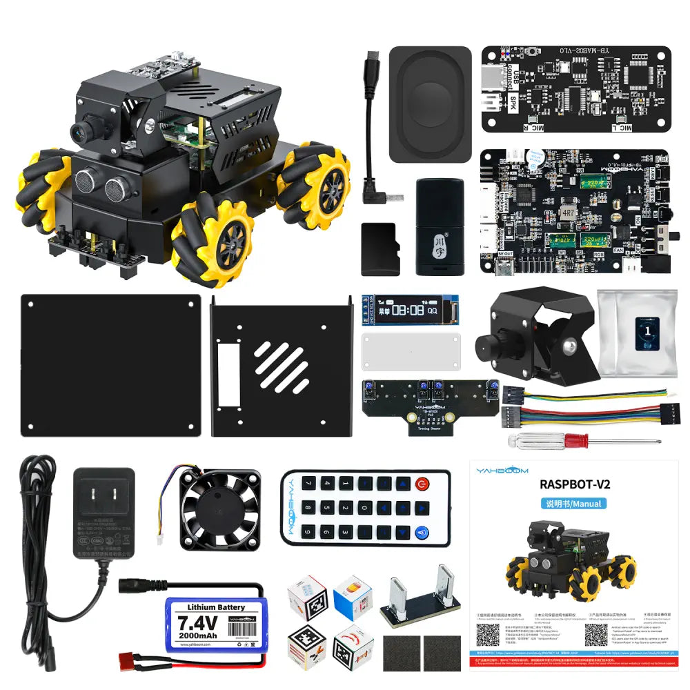 Robot Car Python Yahboom AI Vision Robot Raspberry Pi 5 Car Support Python Progamming ...