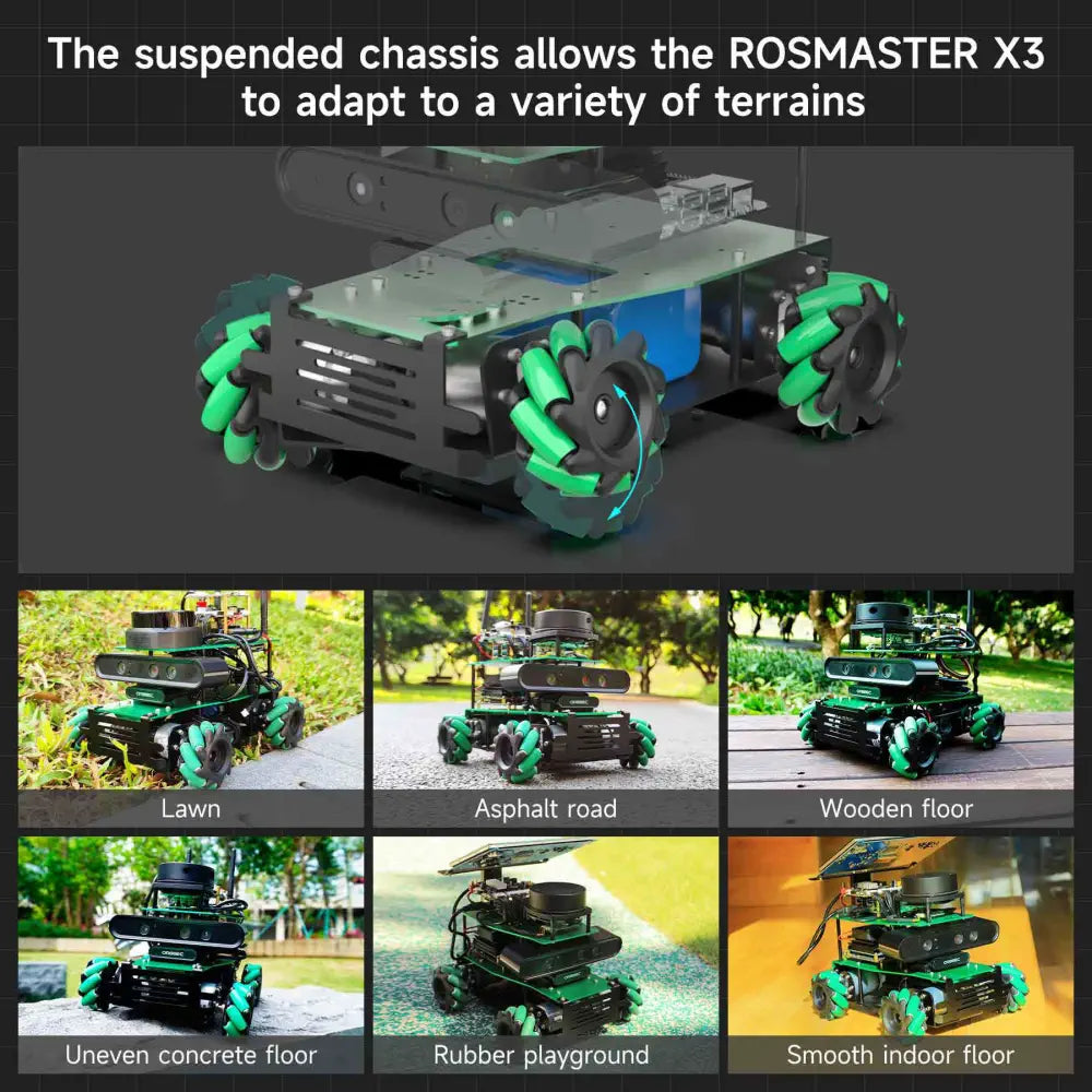 Yahboom ROSMASTER X3 ROS2 Robot with Mecanum Wheel for Jetson Nano 4GB SUB Support SLAM Mapping/ Navigation/ Python Car Project Research(Ultimate Kit）