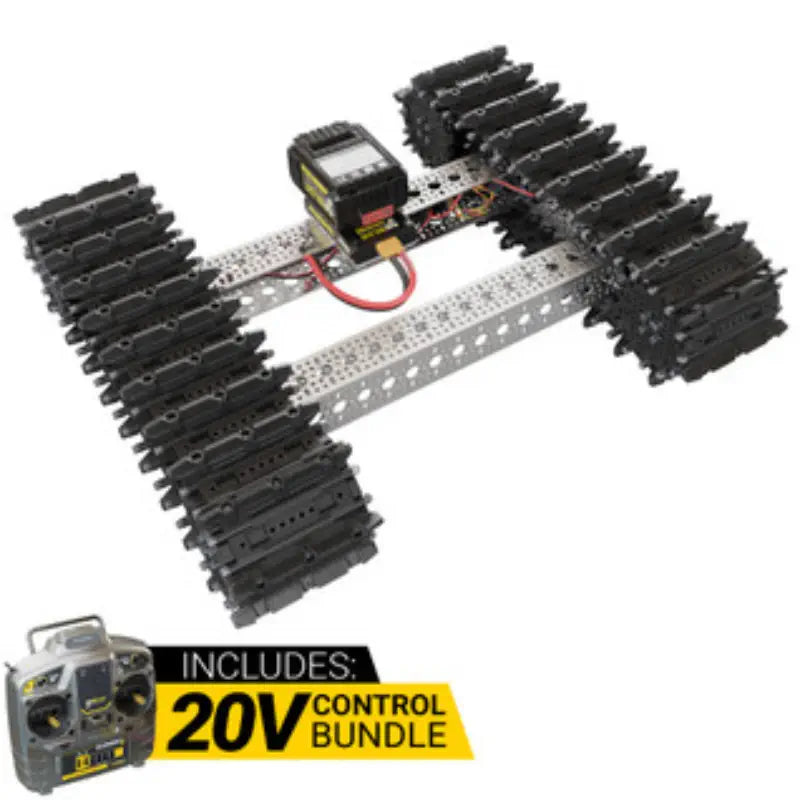 Bravo RC Tank Track Chassis (Rubber Treads, 50lb Payload, 2Mph)