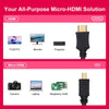 Micro-HDMI to HDMI cable for Raspberry Pi 5/4B--30CM