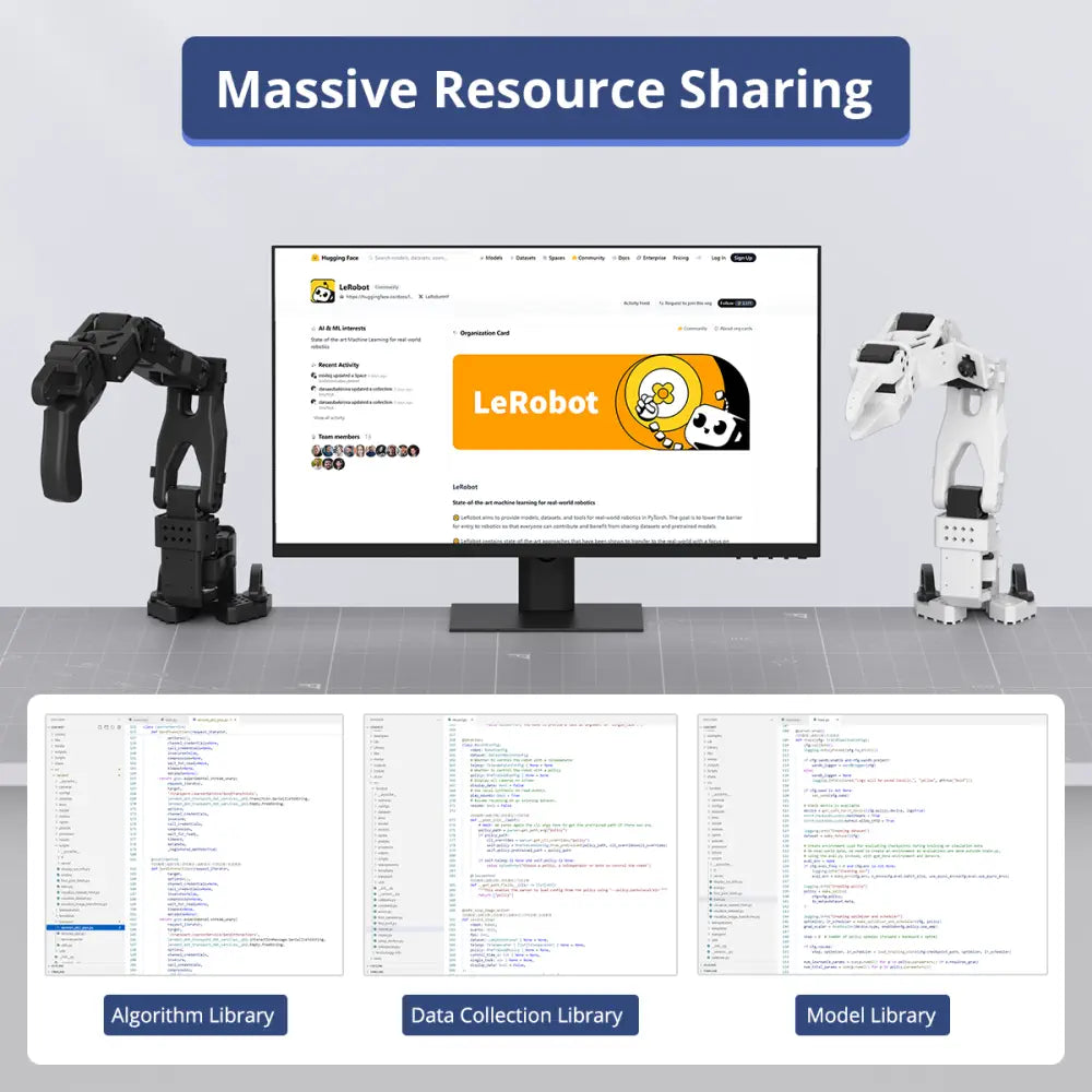 Hiwonder LeRobot SO-ARM101 Open-Source 6-Axis Robotic Arm with AI Vision &amp; AI Recognition for Embodied Intelligence Programming (Advanced Kit/Assembled)
