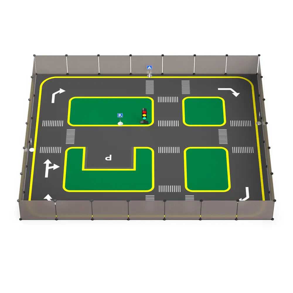 Yahboom Autopilot Track Map UV printing canvas (2.8m*3.2m)--Autopilot Track+Fence props