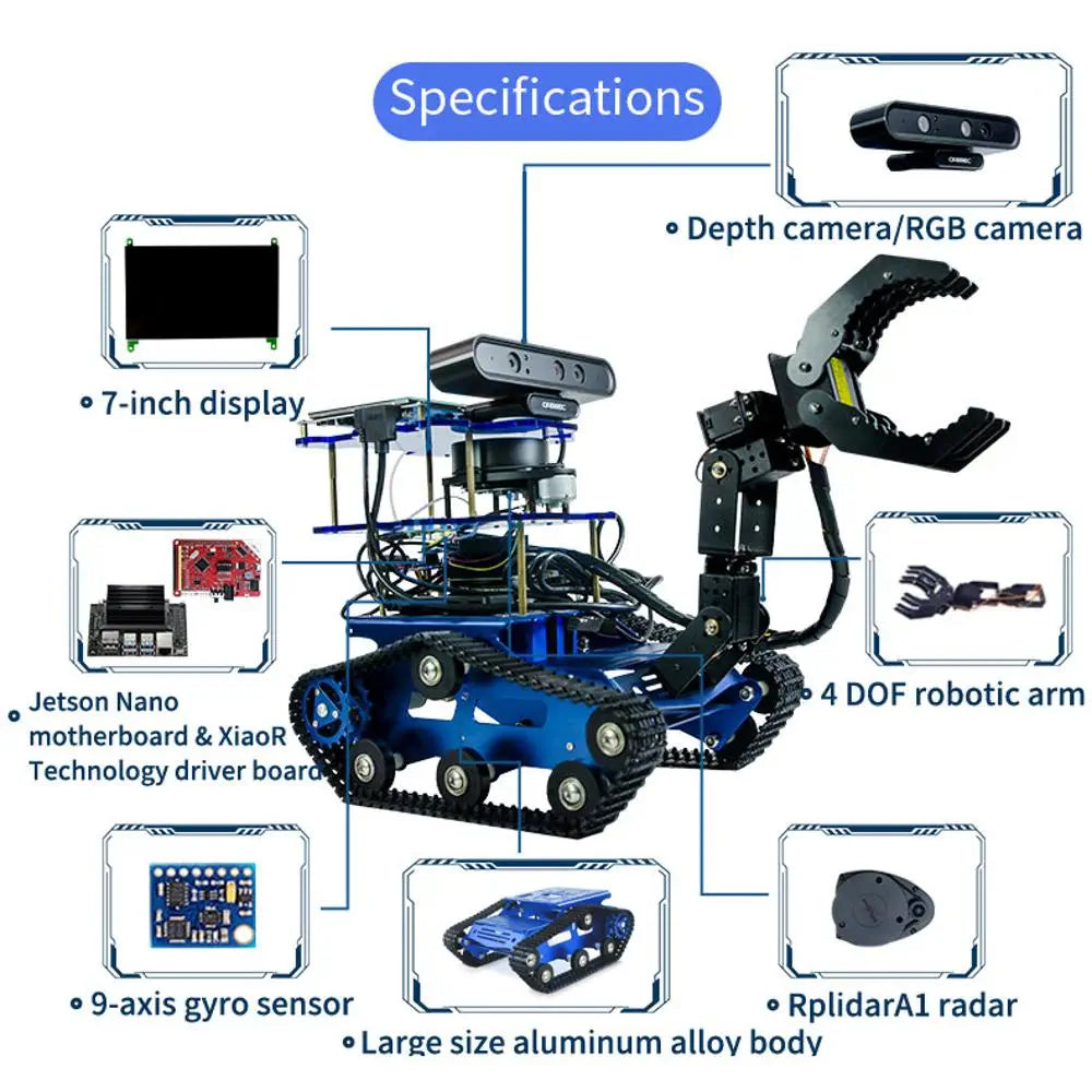 XiaoR GEEK ROS Depth camera programmable visual smart robot with Jetson NANO