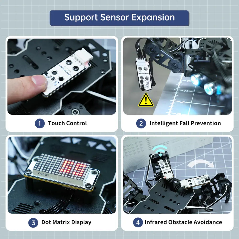 Hiwonder miniHexa AI Hexapod Robot with AI Vision &amp; Voice Interaction, Support Arduino Programming &amp; Sensor Expansion - Standard Kit