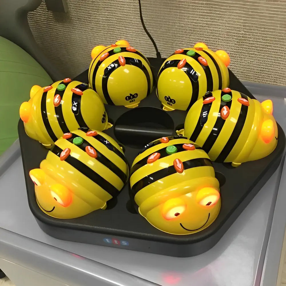 TTS Bee-Bot Coding Robot Class Pack - See &amp; Say Version - 6 Robots with 3 Activity Mats, Recharging Docking Station, STEM Floor Programming - Starter Bundle