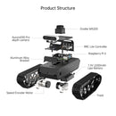 Hiwonder MentorPi T1 Raspberry Pi Robot Car – Tank Chassis, ROS2 AI Coding Robot with Large AI model ChatGPT, SLAM and Autonomous Driving (Starter Kit With Raspberry Pi 5 4GB)