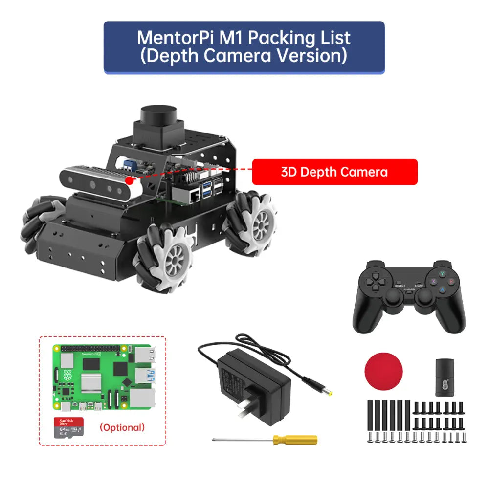 Hiwonder MentorPi M1 Raspberry Pi Robot Car – Mecanum wheel ROS2