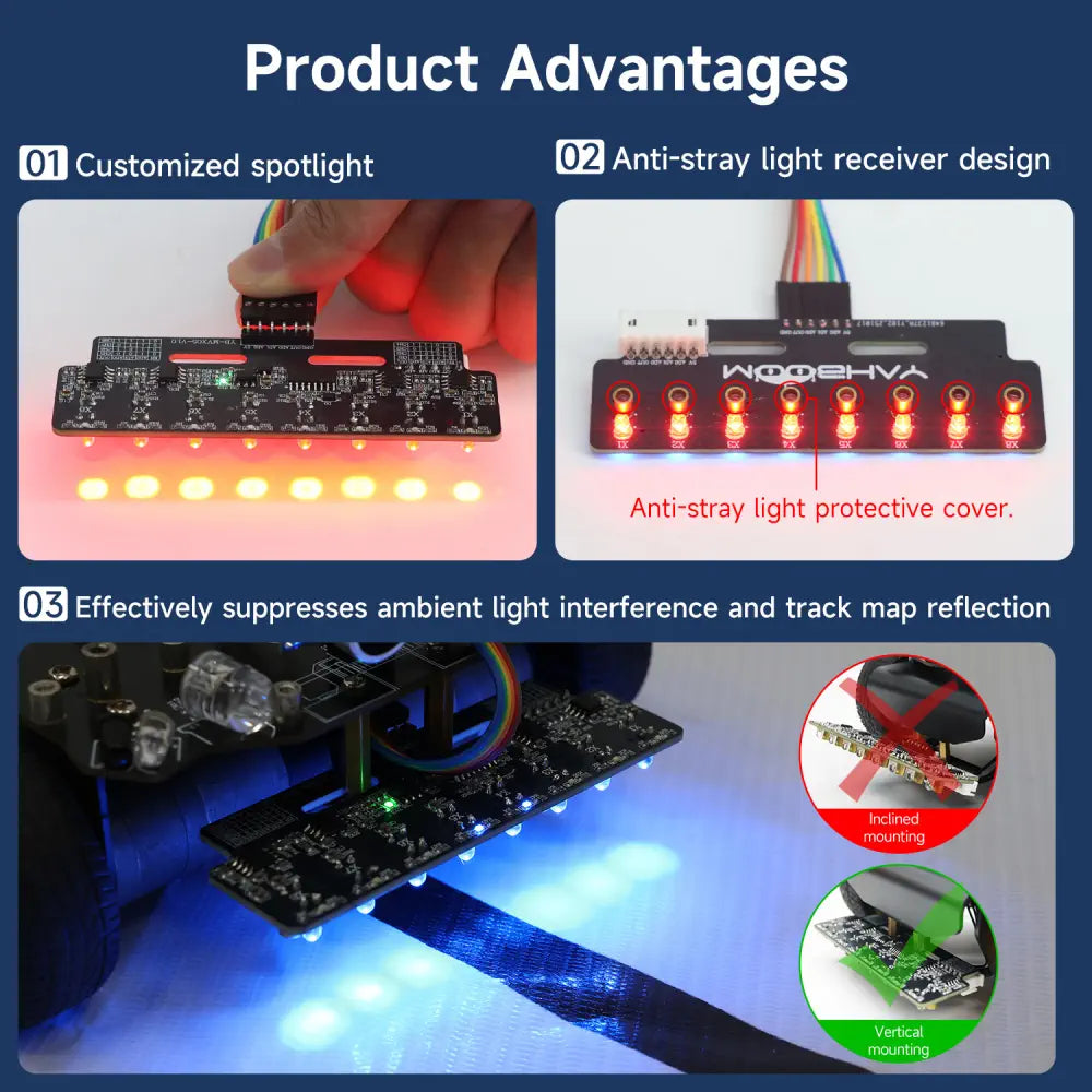 Yahboom 8-channel grayscale line tracking sensor module-Blue light