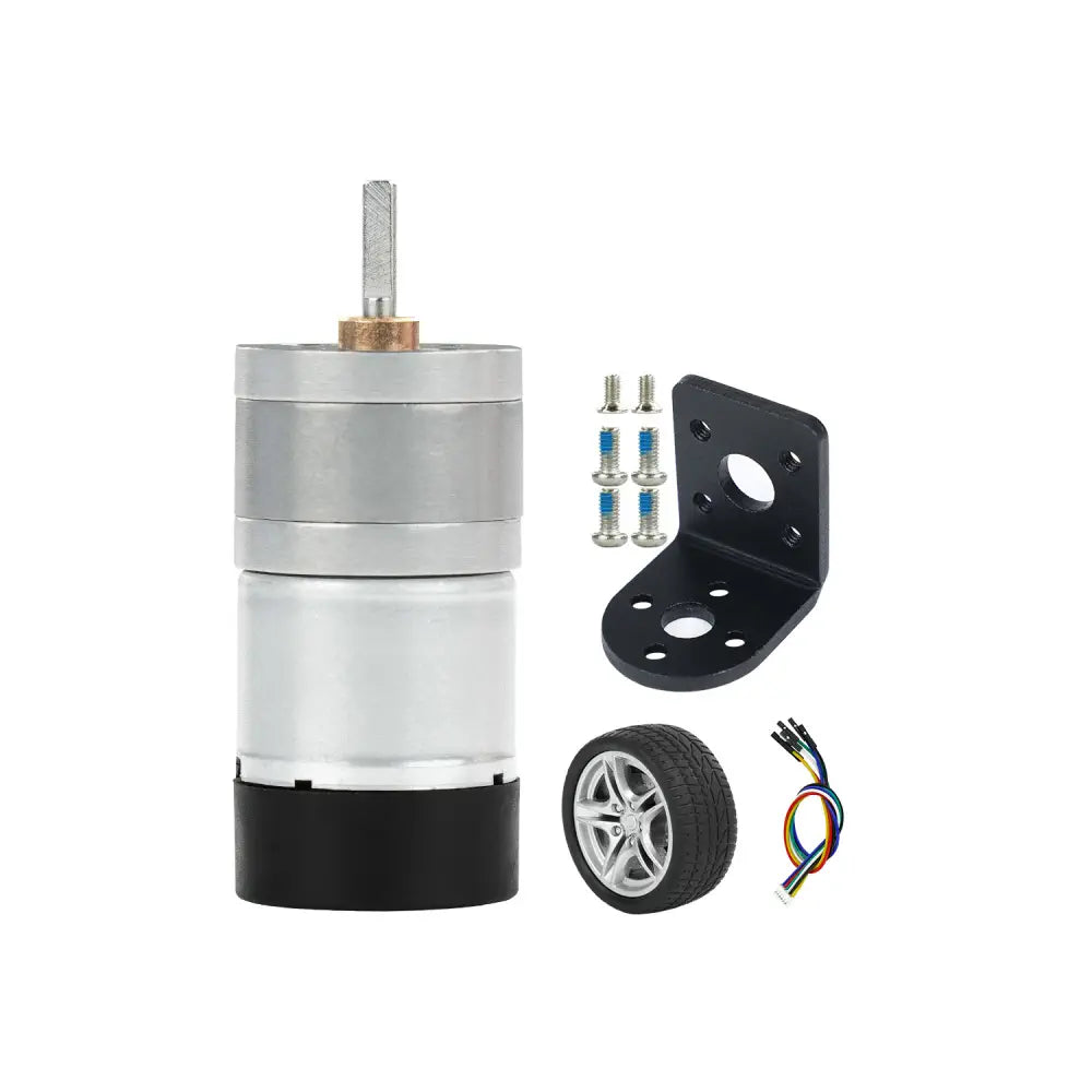 1PCS 310 DC Gear Motor with Encoder (Reduction ratio 1:20)--Motor+Bracket+Tire