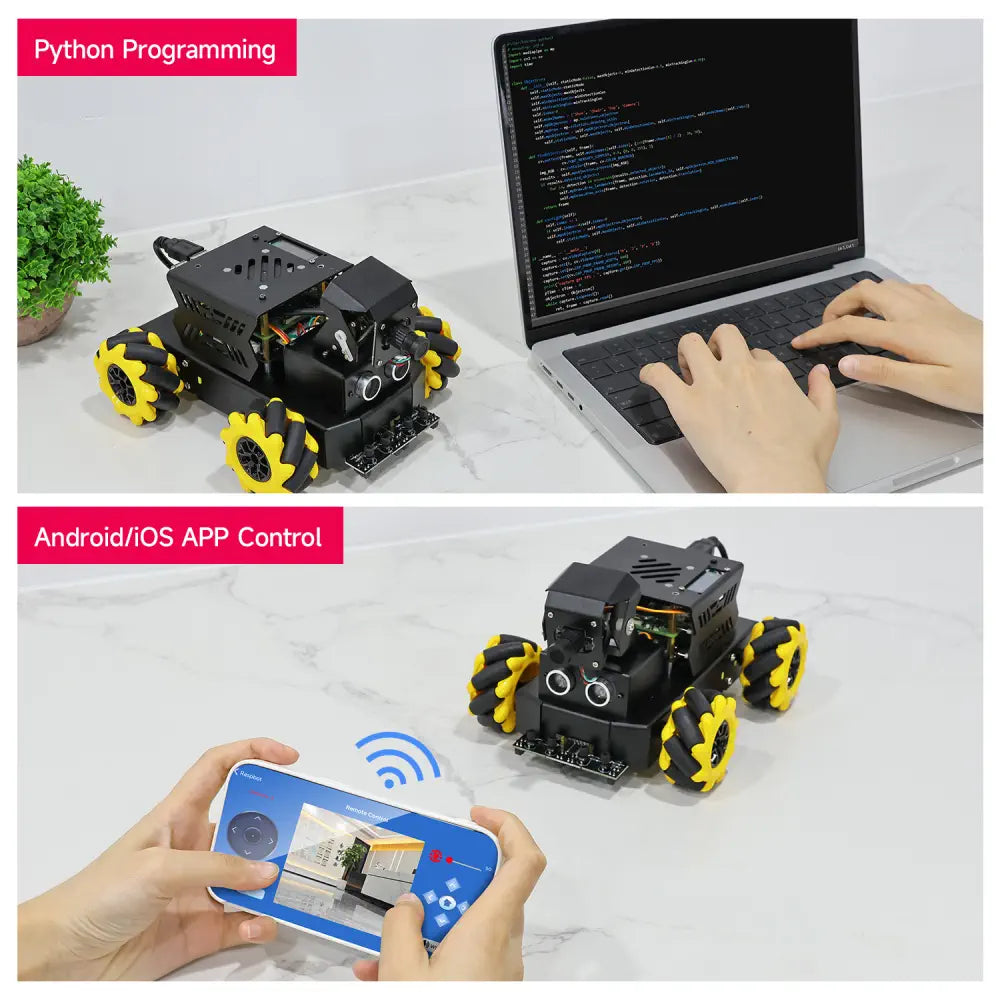 Yahboom AI Vision Robot Raspberry Pi 5 Car Support Python Progamming Open Source-Standard Version(RPi 8GB Board)