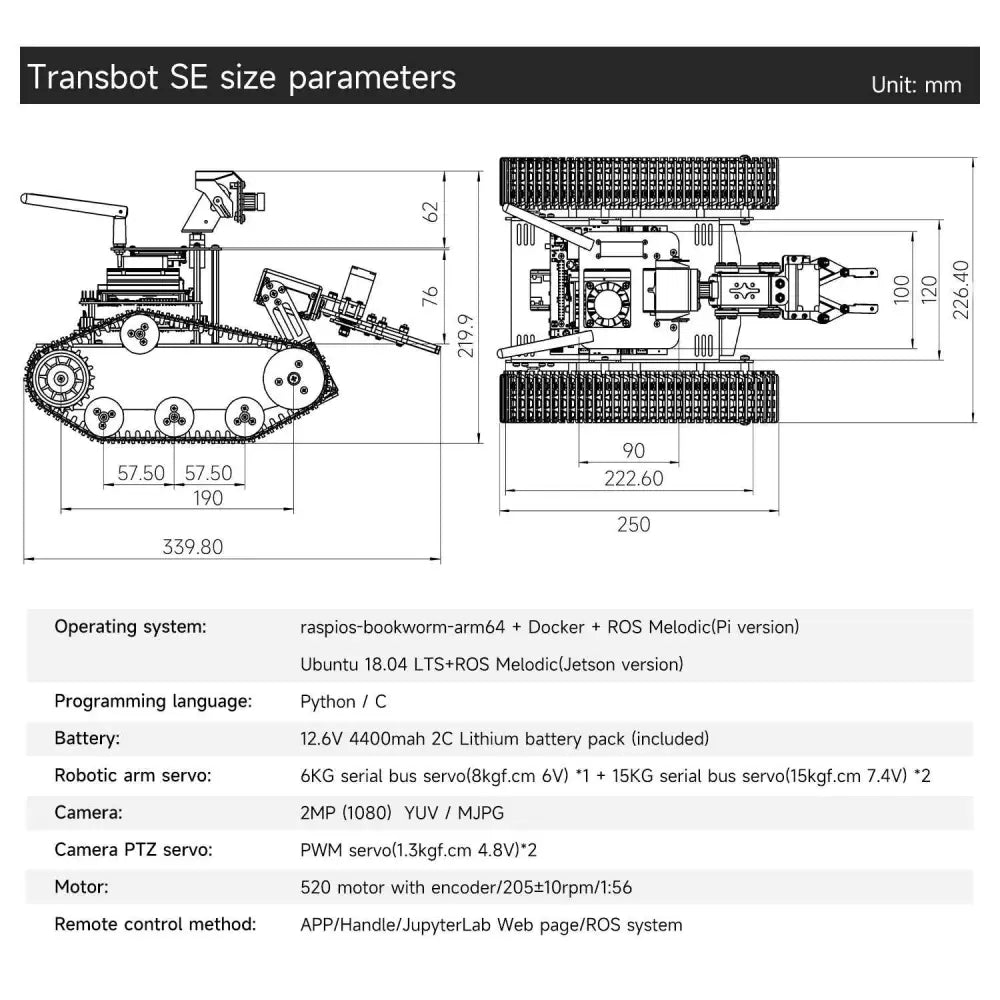 Transbot SE ROS Robot, Python Programming, HD Camera for Jetson NANO (w ...