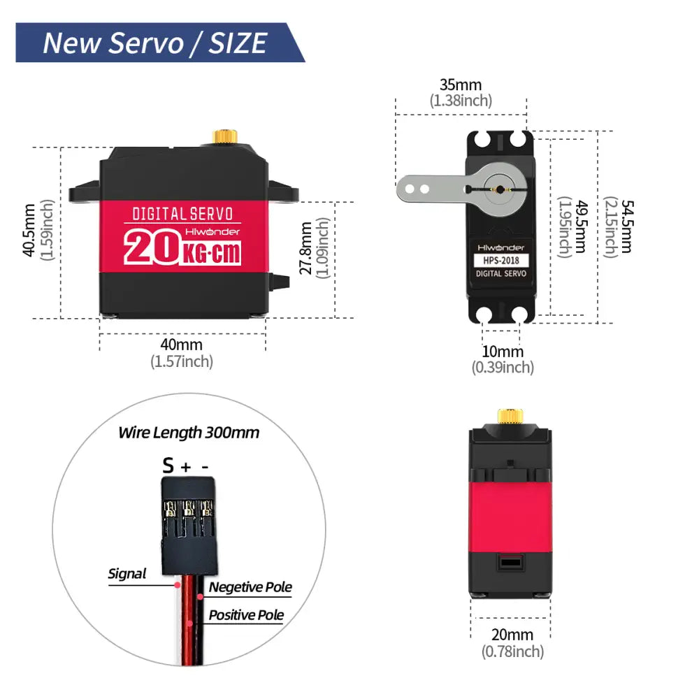 Hiwonder HPS-2018 Full Metal Gear Digital Servo with 20kg High