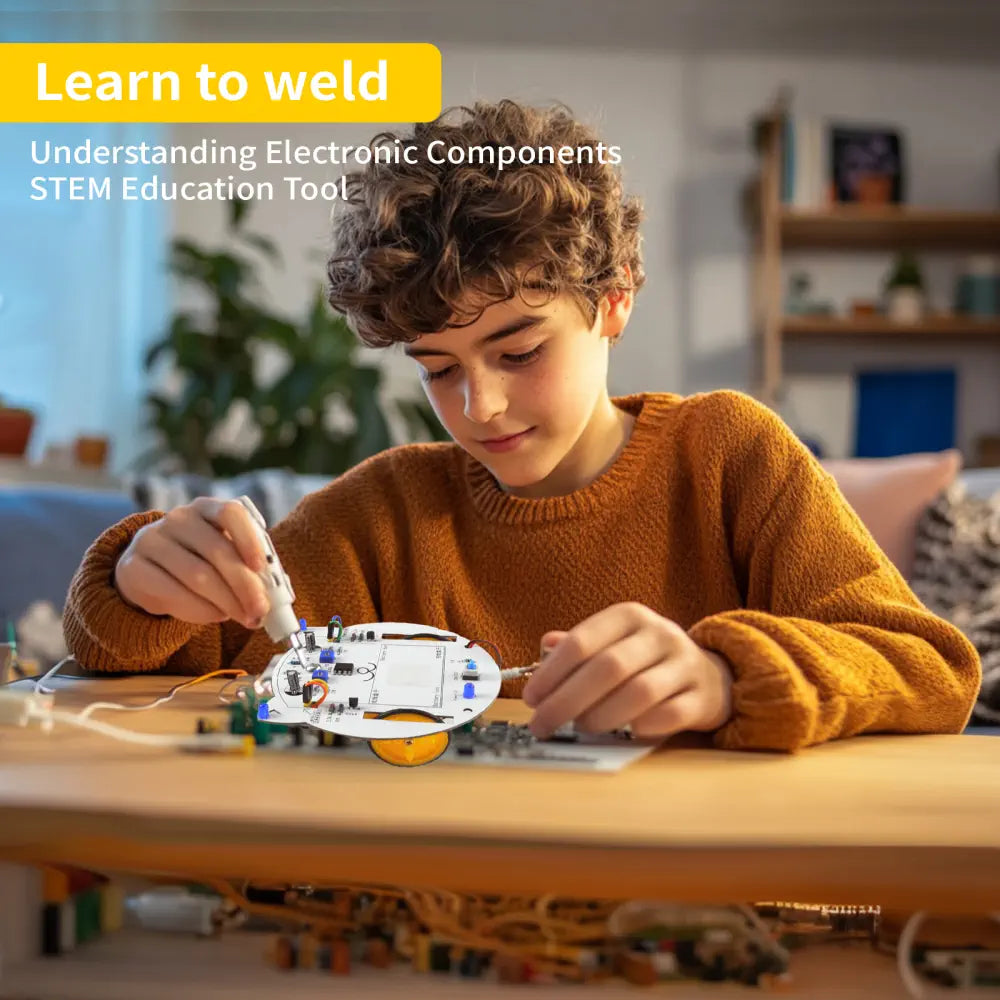 Soldeerprojectkit, solderen, leren, praktijk, elektronica-kit, smart car voor scholen, elektronisch onderwijs, geweldig leuk cadeau voor elektronica-knutselaars en trainers Soldeerprojectkit, solderen, leren, praktijk, elektronica-kit, smart car voor scholen, elektronisch onderwijs, geweldig leuk cadeau voor elektronica-knutselaars en trainers