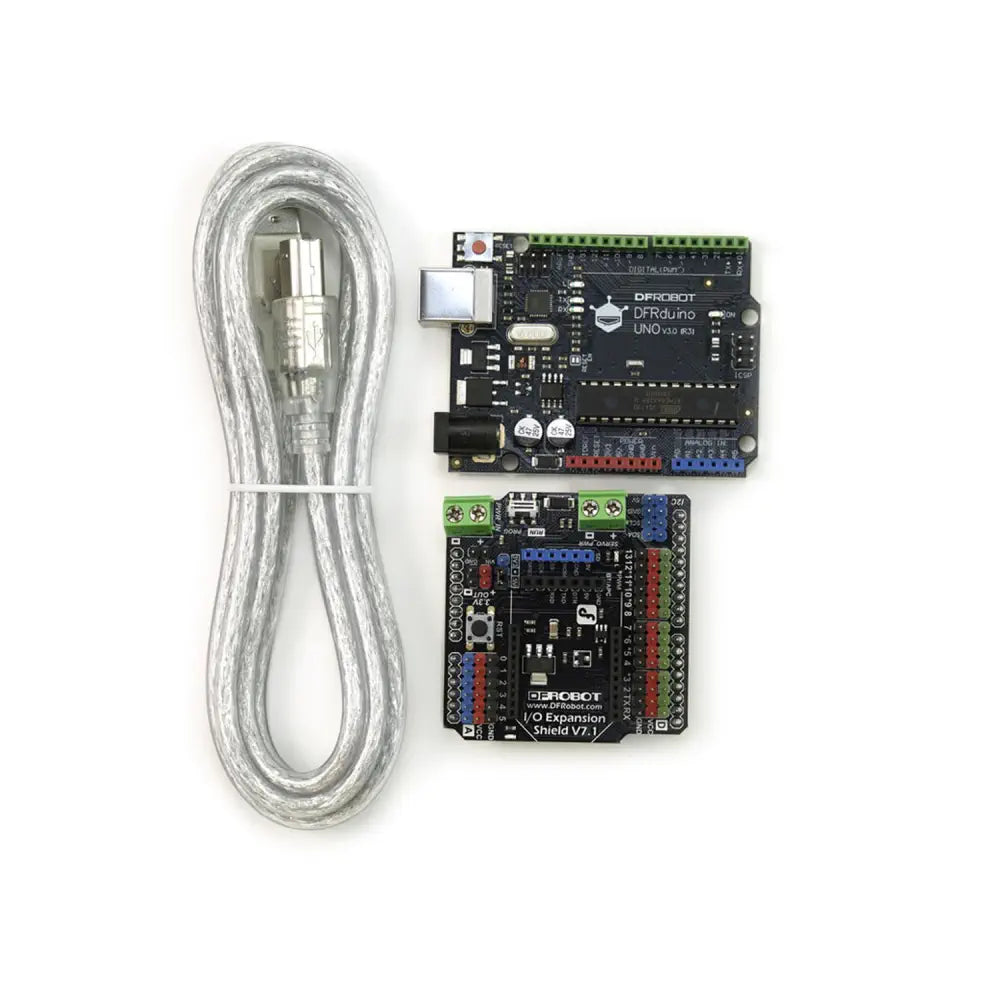 DFRduino UNO R3 w/ IO Expansion Shield & USB Cable A-B