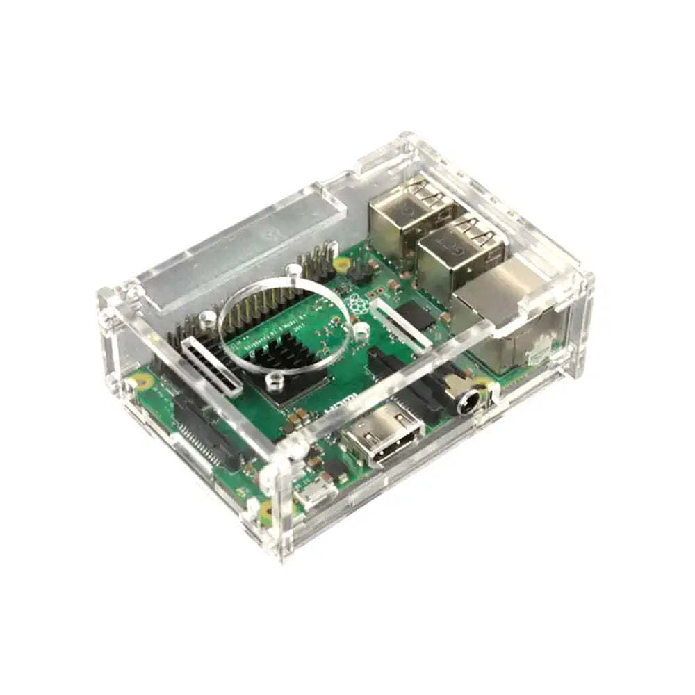 DFRobot Transparent Acrylic Case for Raspberry Pi B+/2B/3B (w/ Fan)