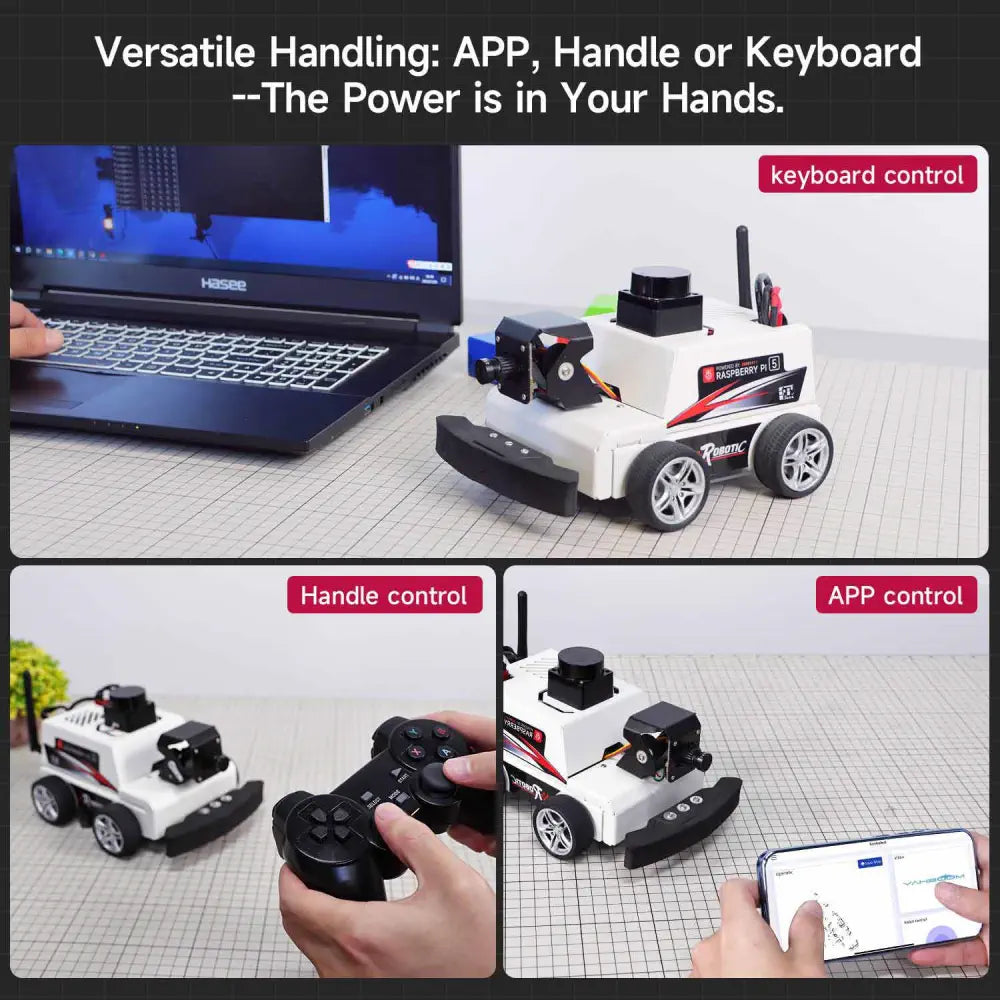 Yahboom Raspberry Pi 5 AI Visual ROS2 Robot Car Kit 2DOF Lidar Stem ...