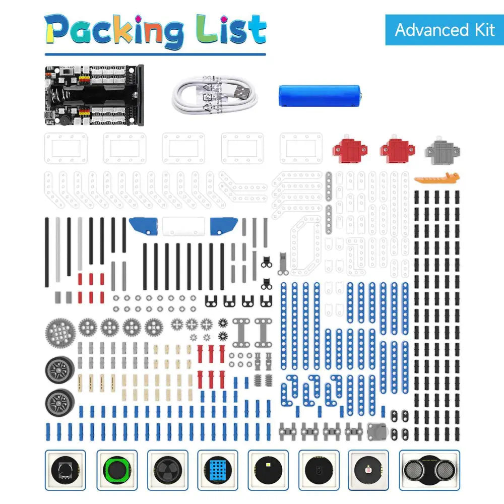 yahBoom マイクロビット学習セット Yahboom Micro bit Building Block Robot Kit 16 in 1 STEM Projects