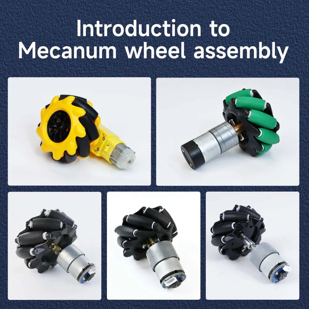 Yahboom Mecanum Wheel Kit for DIY robot or programmable smart car-80mm wheel (ABS) *4+6mm coupling*4