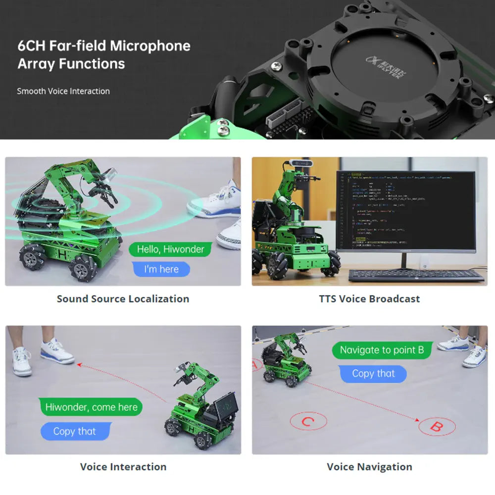 JetRover ROS Robot Car with Vision Robotic Arm Support SLAM Mapping ...