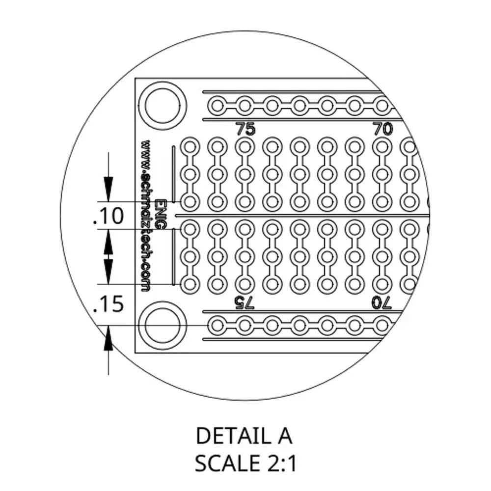 Prototyping PCB, Protoboard - 1" x 8"