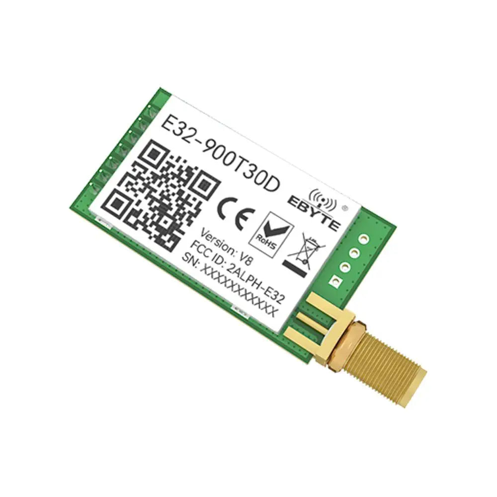 E32-900T30D SEMTECH's LoRa solution Wireless Serial Port Transmitter LoRa Modulation 30dBm 868/915MHz 1W CDEBYTE Antenna DIP 8km