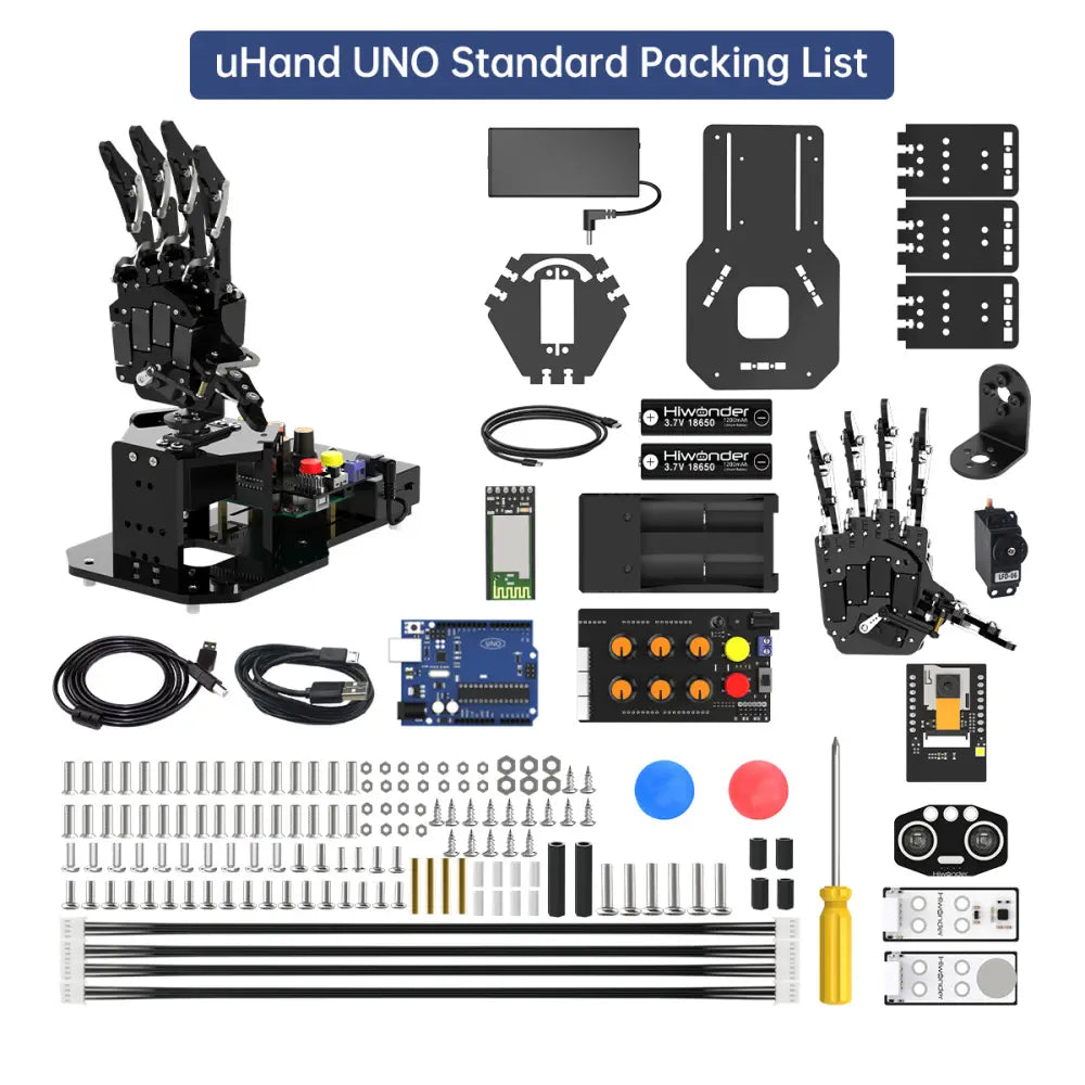 uHand UNO Open Source AI Bionic Robot Hand Support Somatosensory Control, Arduino Programming (Standard Kit - Left Hand)
