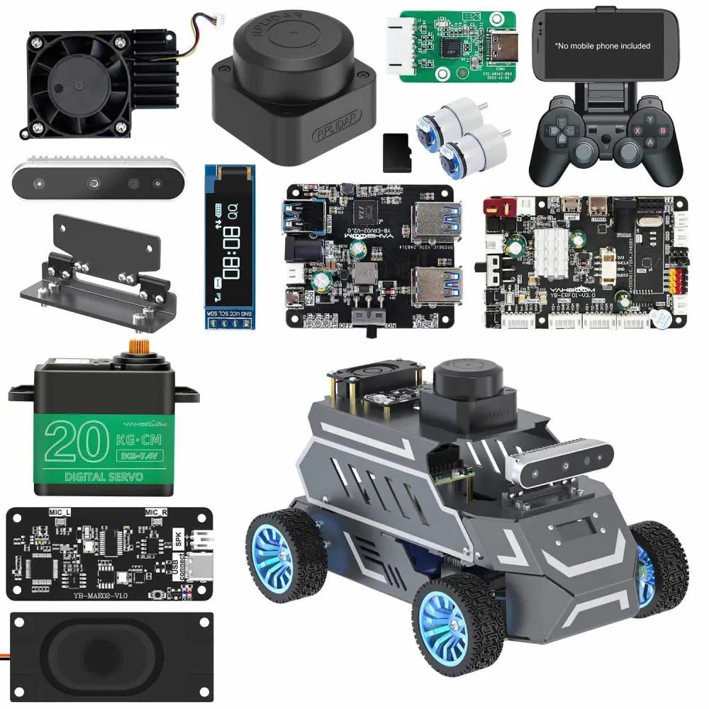 ROSMASTER A1 AI Large Model ROS2 Robot with Ackerman steering chassis-Ultimate-without RPi 5 8G