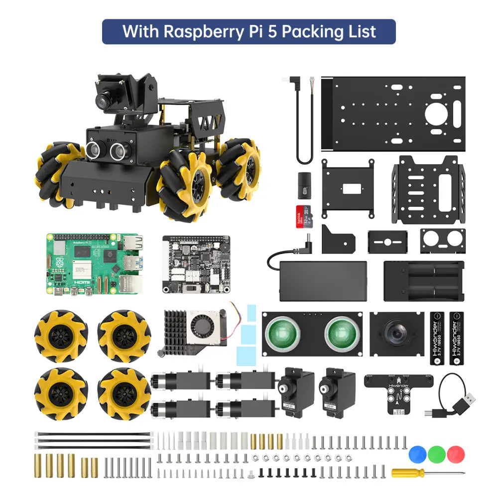 Hiwonder TurboPi Raspberry Pi ROS2 Robot Car with Mecanum Wheels