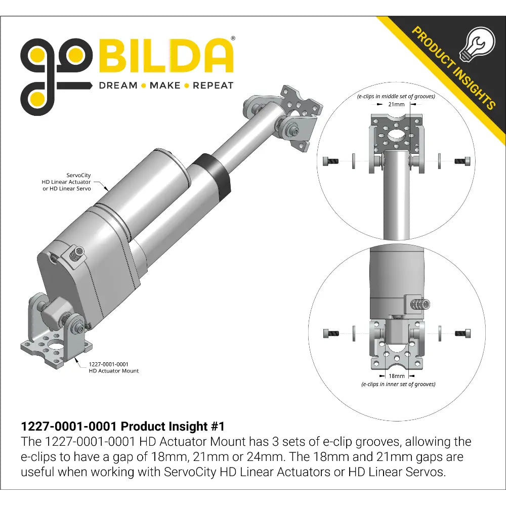 GoBILDA Mounting Bracket for Heavy Duty Linear Actuator - RobotShop