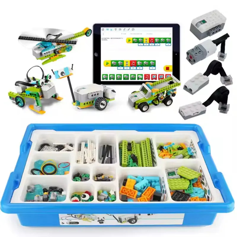 Mini STEM Robotic Building Brick Kit Compatible with WeDo-Style Educational Systems