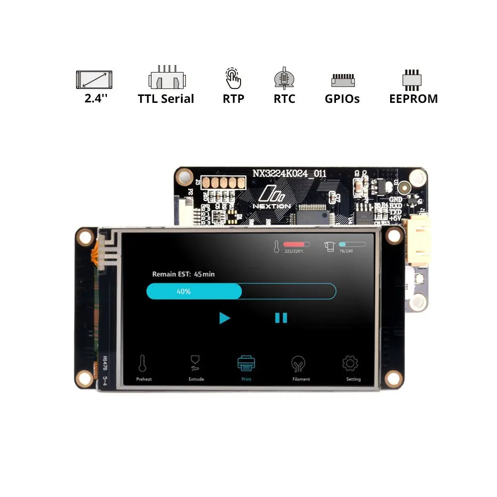 Nextion NX3224K024 2.4-Inch Enhanced Series Resistive HMI Touch