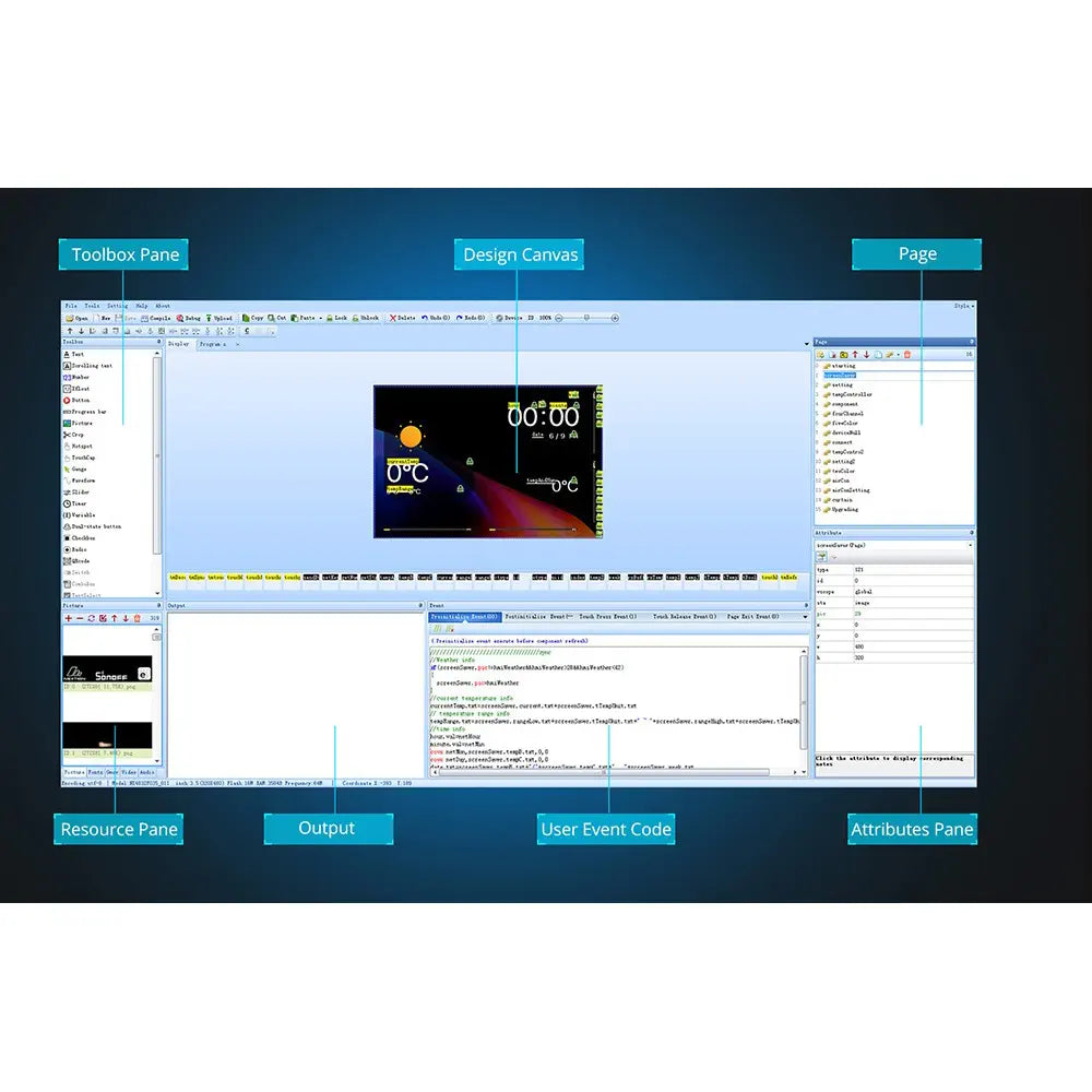 Nextion NX3224K024 2.4-Inch Enhanced Series Resistive HMI Touch