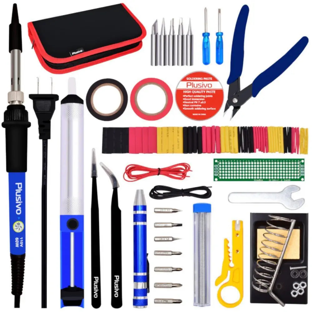 Plusivo Soldering Kit w/ Diagonal Wire Cutter (US Plug)