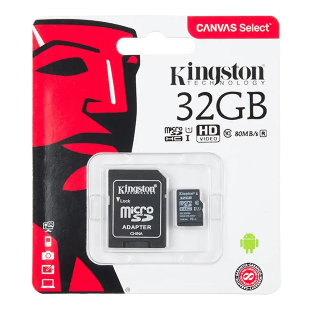 Kingston 32GB SD/MicroSD Memory Card w/ Adapter - RobotShop